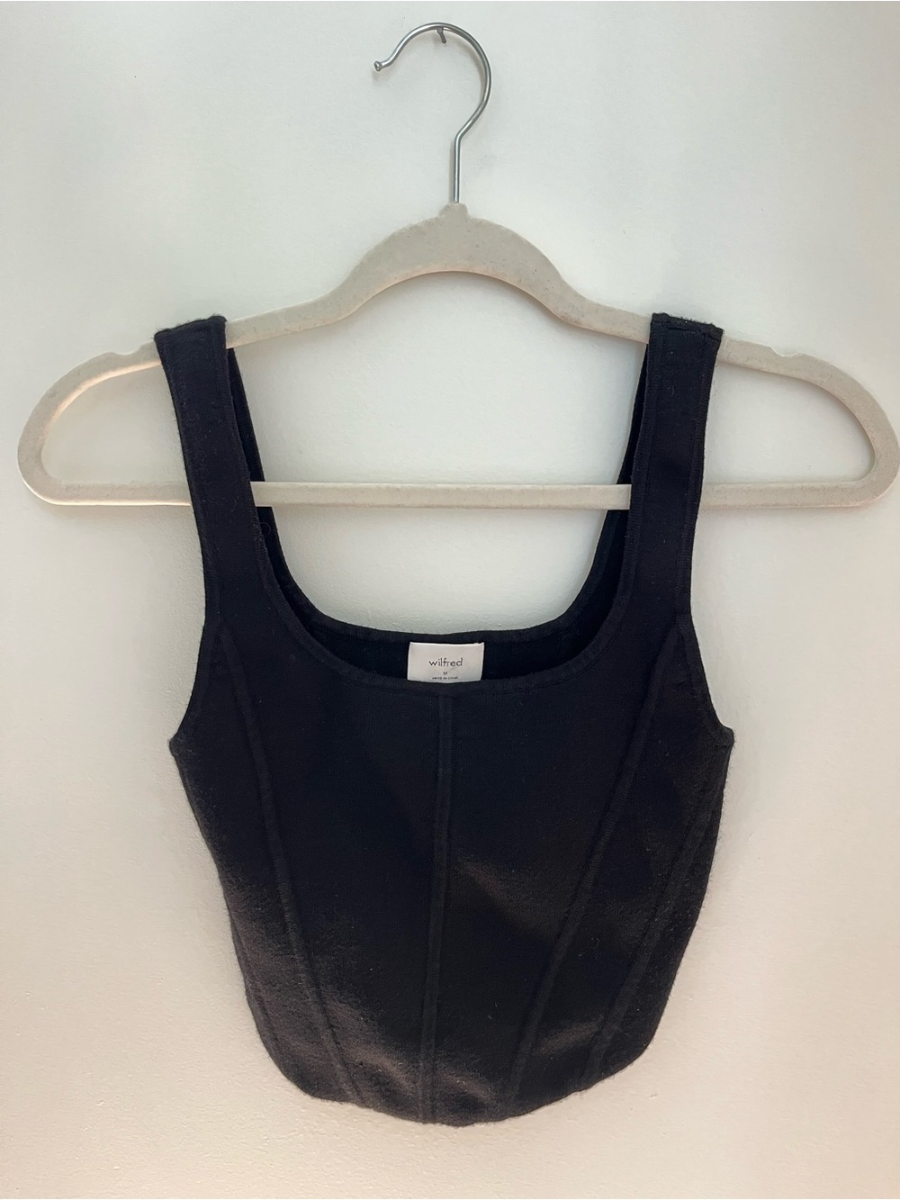 Wilfred Black Cropped Square Neck Tank